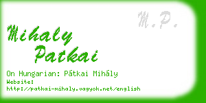 mihaly patkai business card