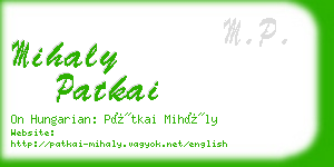 mihaly patkai business card